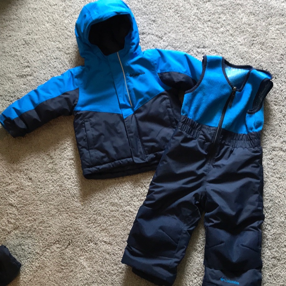Columbia winter coat and overalls